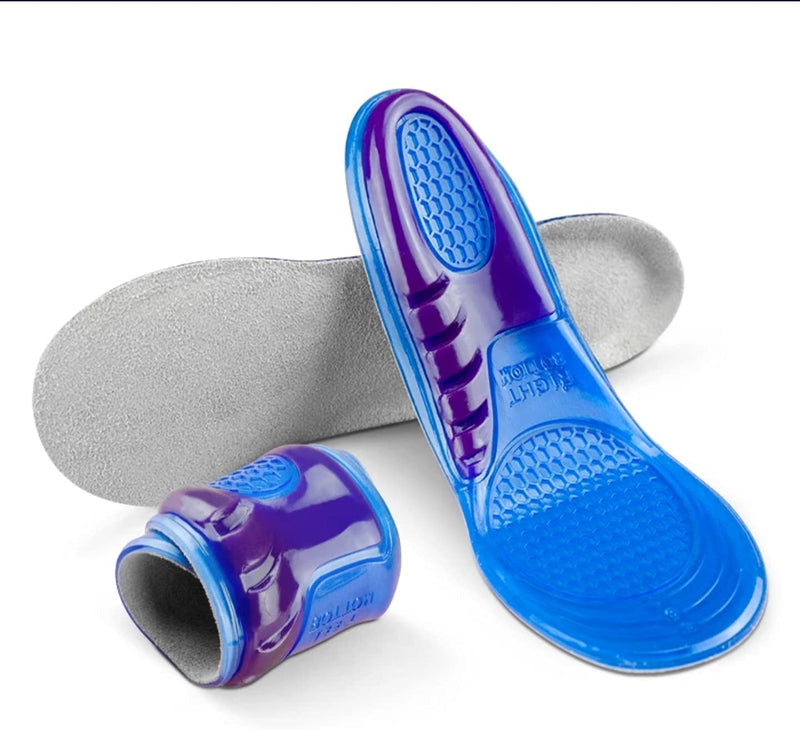Unisex Orthotic Silicone Gel Shoes Insoles Shock Absorbing Full Length Pair of Boots & Sports Shoe Massaging Feet Shoe Inserts Comfortable Show Inserts (L (UK 9-12)) L (UK 9-12) - NewNest Australia