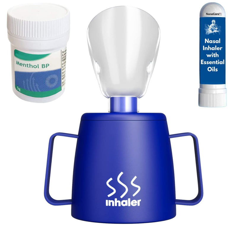 NanaCare UK Steam Inhaler Cup with Powerful Menthol Crystals and Nasal Stick | The Personal Steam Inhaler Provides Relief from Flu, Colds, Blocked Nose and Cough | Suitable for Adults and Kids - NewNest Australia