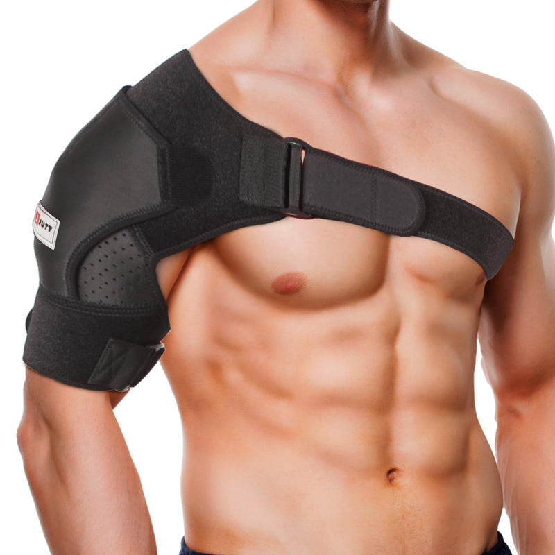 JUTT Adjustable Shoulder Support Brace - For Men Women Rotator Cuff for Dislocated Joints, Frozen Arm and Muscle Pain Relief, Fits Both Right or Left (Large) Large - NewNest Australia