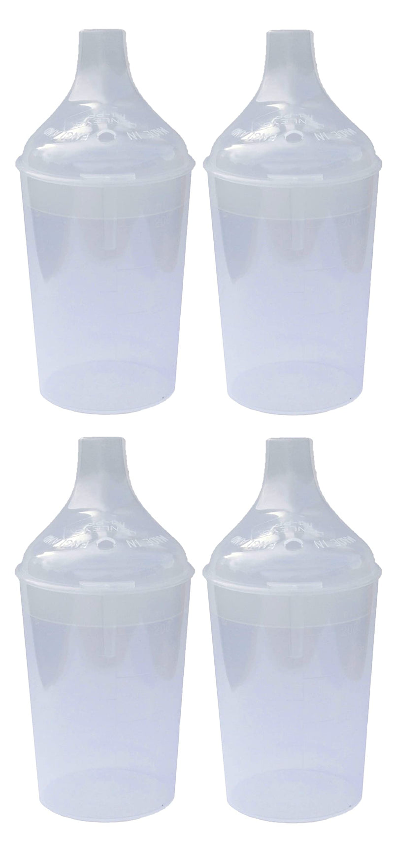 4 Pack - Clear Wide Spout Feeding Beakers with Graduated Measurements and Controllable Flow Lid - Autoclavable, Microwave Safe and Spill-Proof - NewNest Australia