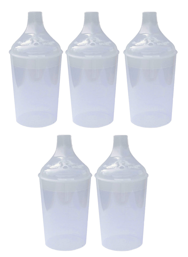 5 Pack - Clear Wide Spout Feeding Beakers with Graduated Measurements and Controllable Flow Lid - Autoclavable, Microwave Safe and Spill-Proof - NewNest Australia