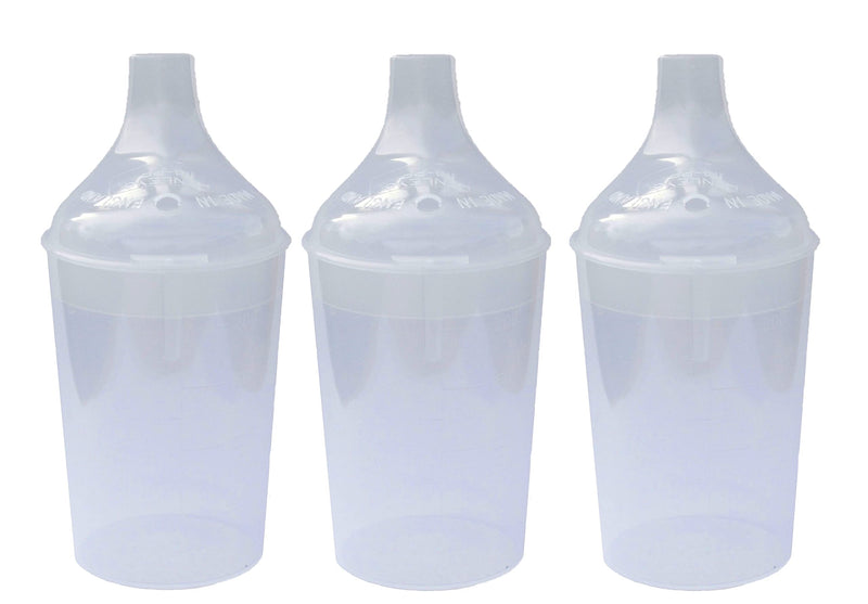 3 Pack - Clear Wide Spout Feeding Beakers with Graduated Measurements and Controllable Flow Lid - Autoclavable, Microwave Safe and Spill-Proof - NewNest Australia