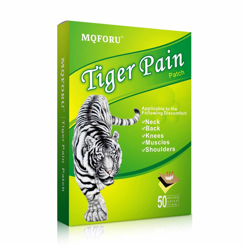 MQFORU Tiger Pain Relief Patches, 50 Count Chinese Pain Relief Plaster Herbal Patches for Knee Back Joint Neck Shoulder Pain Muscle, 24 Hours Long-Lasting Self Adhesive Heat Pads - NewNest Australia