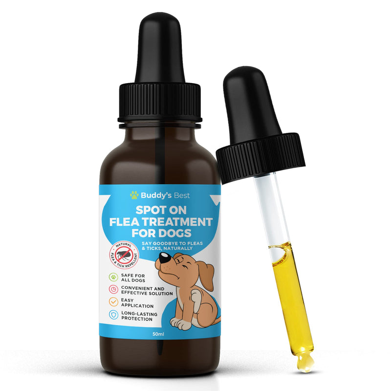 Spot On Flea Treatment For Dogs | Natural Flea & Tick Repellent | Long Lasting & Effective Protection | 50ml - PawsPlanet Australia
