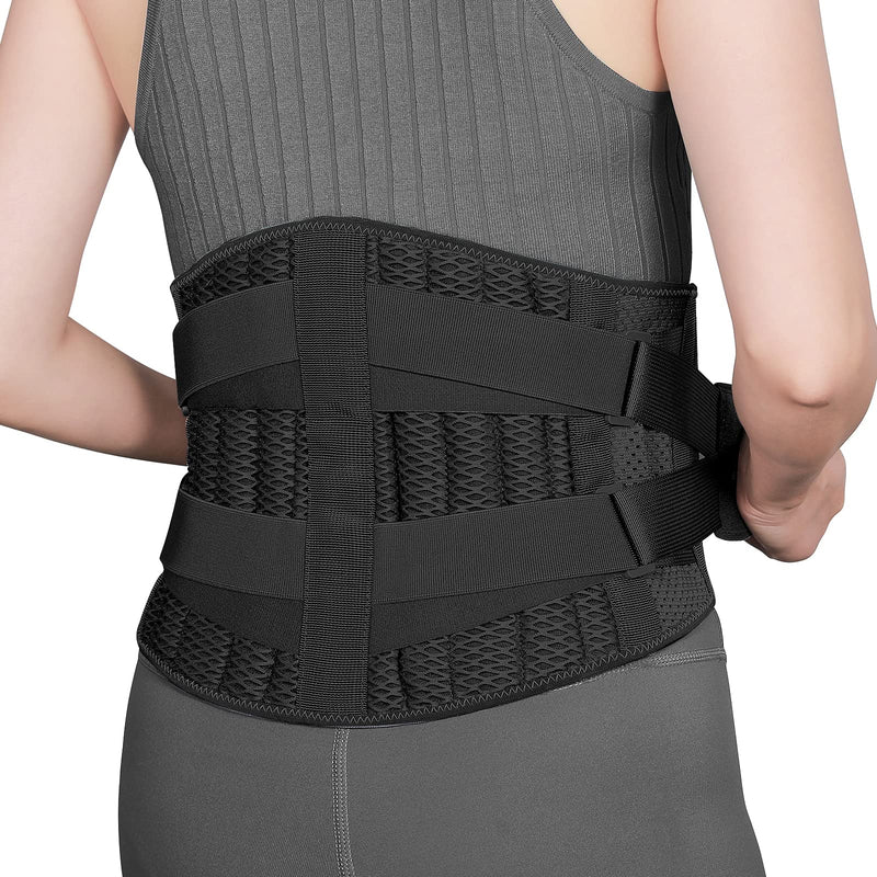 ABYON Back Support Belt, Back Brace Breathable and Adjustable for Lower Back Pain Relief, Lower Back Support for Men and Women Herniated Disc, Sciatica, Scoliosis (Black, M: 35.4"-41.3") Black - NewNest Australia