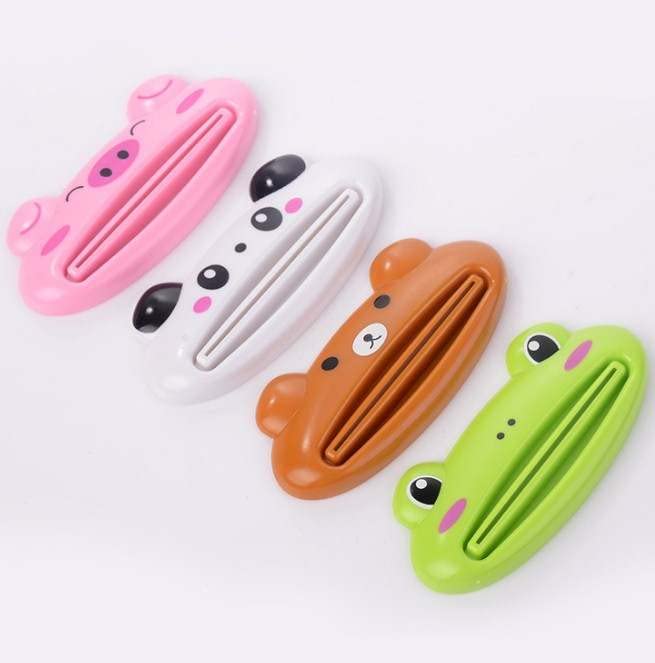 Funny and Cute Toothpaste Squeezer - Animal Faced Tube Squeezer - Pig - Frog - Panda - Bear - 4pcs Per Packet - Toothpaste Tube Dispenser - Plastic - Great for Kids - NewNest Australia