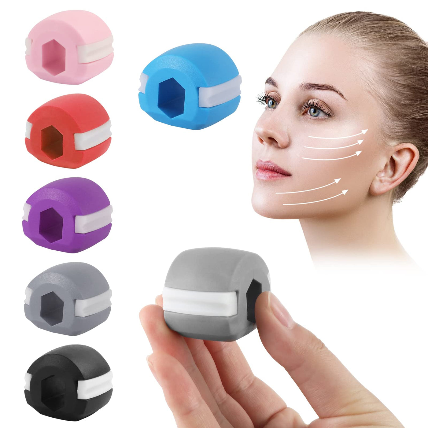 6pc x jaw Exerciser Men, jaw Exerciser Women, Jawline Exerciser, Double Chin  Reducer, Double Chin Exerciser, Jaw Trainer Ball, jaw Trainer Men for  Strengthening and Tightening Jaw Line and Neck
