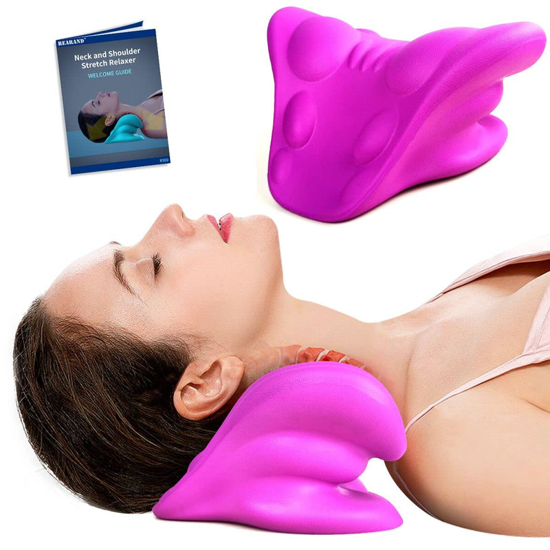REARAND® Neck Stretcher,Neck and Shoulder Relaxer,Neck Cloud for TMJ Pain Relief and Cervical Spine Alignment,Neck Pain Relief Chiropractic Pillow,Posture Corrector… Purple - NewNest Australia