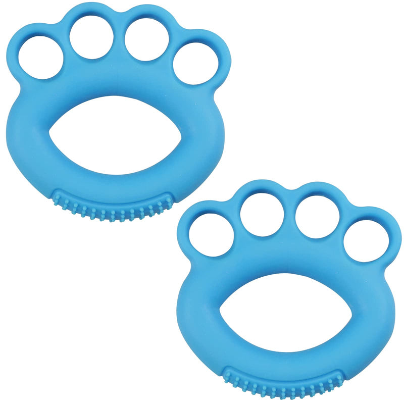 2pcs Blue Hand Exercise Ball Finger Strengthener Exerciser 4 Finger Grip Silicone Grip Strengthener for Elderly and Arthritis Relieve Wrist Pain - NewNest Australia