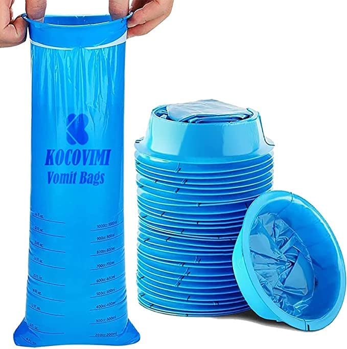 Vomit Bags Disposable,12 Pack KOCOVIMI Original Authentic Barf Bags Disposable for Adults,Kids,Easy to Use Throw Up Bags Disposable,Super Effective for Motion Sickness,1000 ml Puke Bags Disposable - NewNest Australia