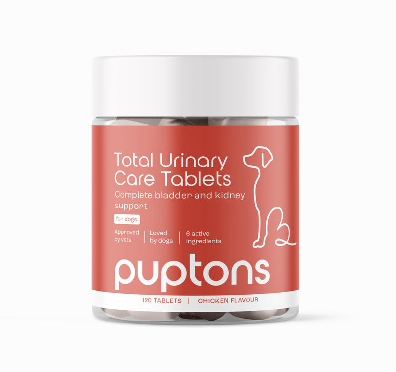 Total Urinary Care | Dog UTI, Incontinence & Cystitis Relief Tablets | Natural Ingredients | Advanced Bladder & Kidney Support for Dogs (60 Tablets) | Puptons 60 Tablets - PawsPlanet Australia