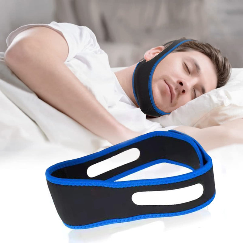 Anti Snoring Chin Strap, Adjustable Stop Snoring Devices Snore Reduction Chin Strips Stop Snoring Solution, Anti-Snoring CPAP Chin Strap for Mouth Breathers Snore Relief Sleep Aid Devices Blue - NewNest Australia