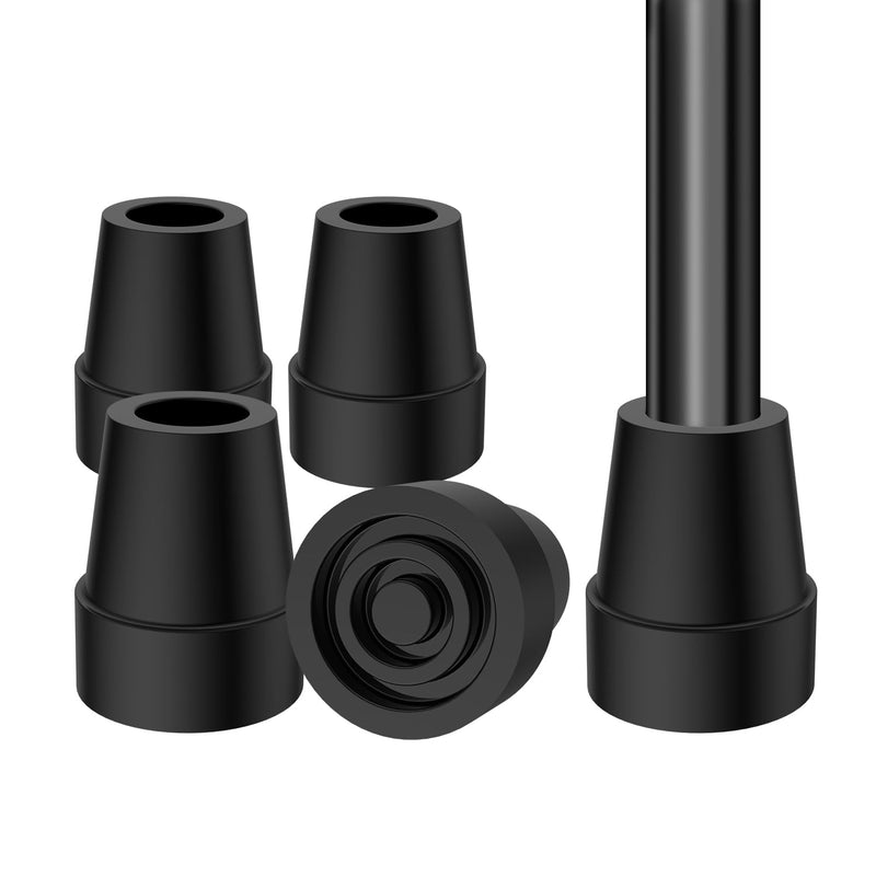 supregear Cane Tips (4-Pack), Non-Slip Stable 22 mm Replacement Cane Tip for Walking Cane Crutch Sticks High-Strength Rubber and Carbon Black Mixed Foot Pad Folding Cane Accessory, Black - NewNest Australia