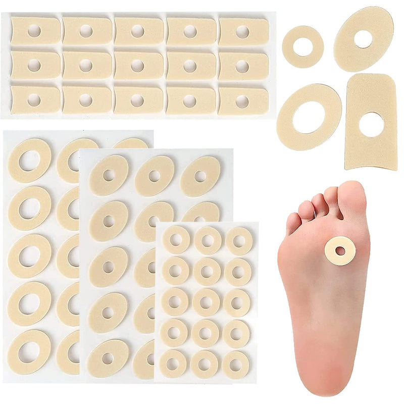 MYMULIKE 60 Pcs Corn Cushions, 4 Models Soft Latex Foam Self Adhesive Callus Pads Corn Pad Anti Friction Reduce Foot and Heel Pain for Toe Callus Anti-Slip 60 Count - NewNest Australia