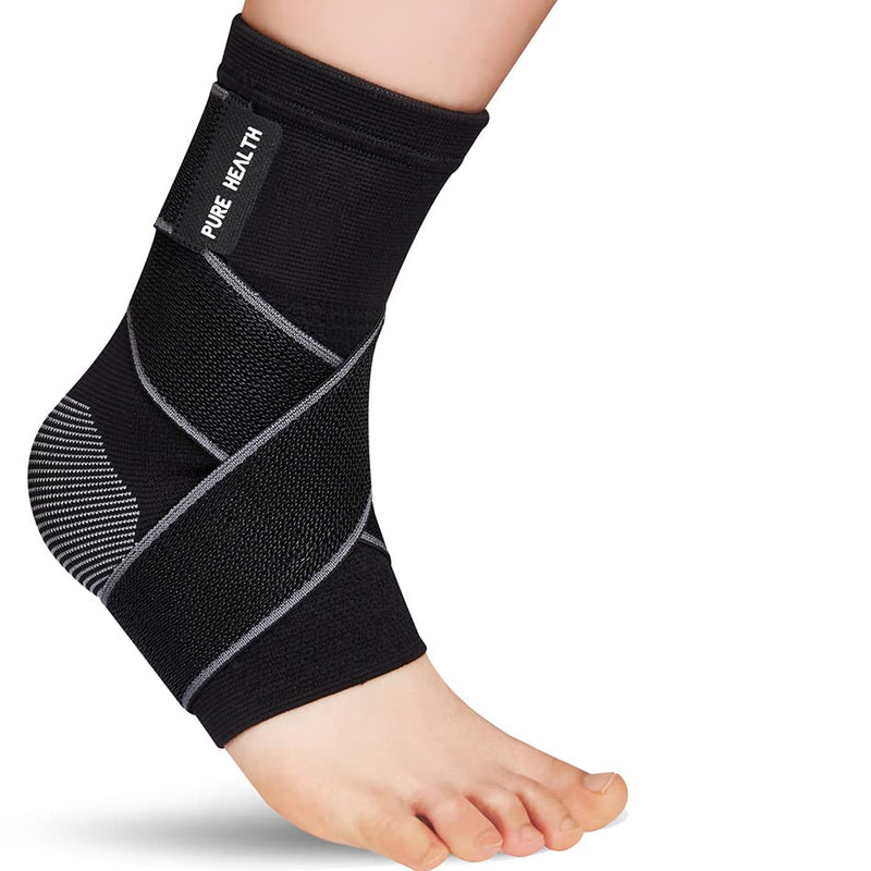 Pure Health Ankle Support for Ligament Damage Sprained Ankle, Achilles Tendonitis Foot & Plantar Fasciitis Support Strap, Heel Pain Relief & Wrap for Compression, (Pack of 1, Medium) - NewNest Australia
