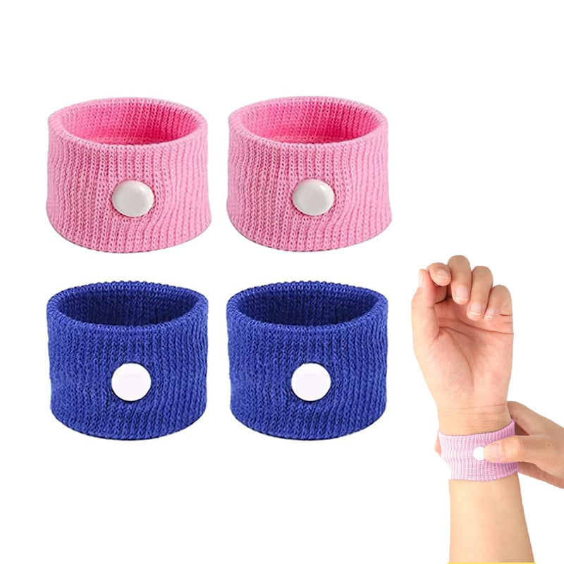 2 Pairs Motion Sickness Wristbands,Sea Sickness Wristbands Travel Sickness Bands Motion Sickness Relief Bands Anti Nausea Wristbands Natural Nausea Relief for Sea Car Airplanes(Pink and Blue) - NewNest Australia