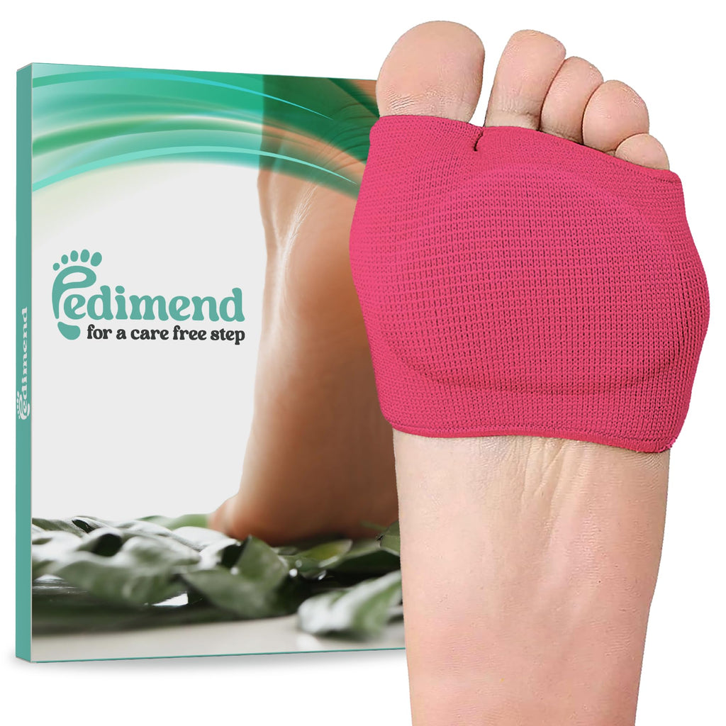 Pedimend Metatarsal Pads for Women and Men Ball of Foot Cushion - Gel Sleeves Cushions Pad - Fabric Soft Socks for Supports Feet Pain Relief Pink Small (UK 3-6) Pink Small (UK 3-6) - NewNest Australia