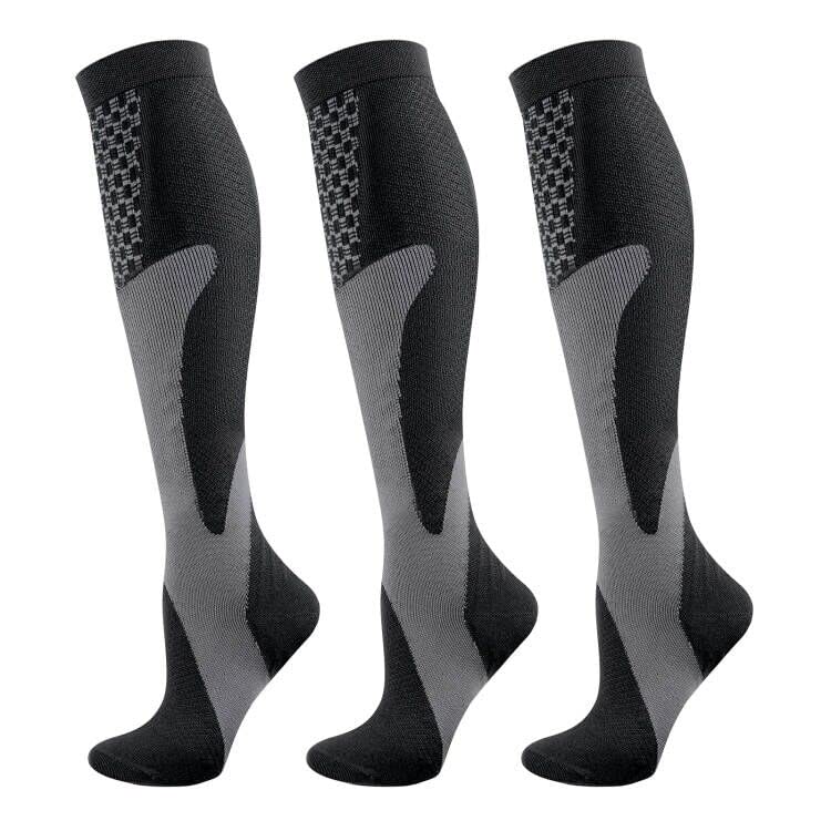 YUEDGE Compression Socks Men 15-20 mmHg is Best Support for Athletic Medical Running Flight Travel Nurses Unisex Size 5-12,3 Pairs 8-10 Black - NewNest Australia