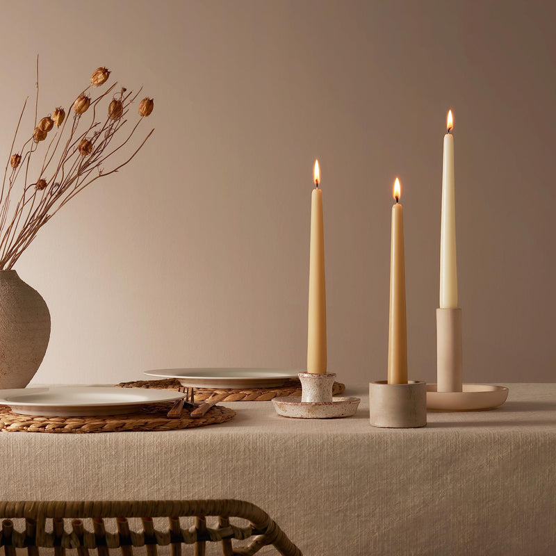 Bolsius Tapered Candles - Beige - 4-Pack - 24.5 cm - Decorative Household Candles - Burning Time of 7 Hours - Unscented - Natural Vegan Wax - Without Palm Oil Box 4 - NewNest Australia