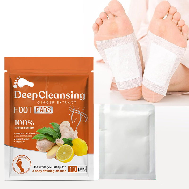 Detox Foot Patches,10Pcs Detox Foot Pads, Natural Cleansing Foot Pads with Warmwood, Deep Cleansing Foot Pads for Remove Toxin Foot detox Patchess, Foot Detox Pads to Remove Toxins (Ginger) - NewNest Australia