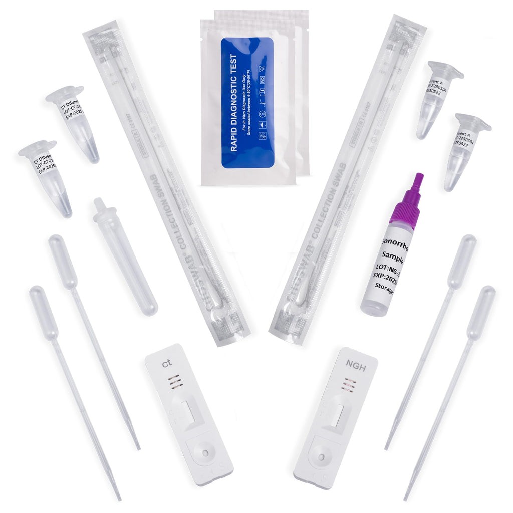 Chlamydia and Gonorrhoea Self Test Kit | Tests Male (urethral Swab) or Female (Cervical Swab) for Chlamydia Trachomatis Antigen and Neisseria Gonorrhoea Antigen | Rapid STD STI Home Test - NewNest Australia