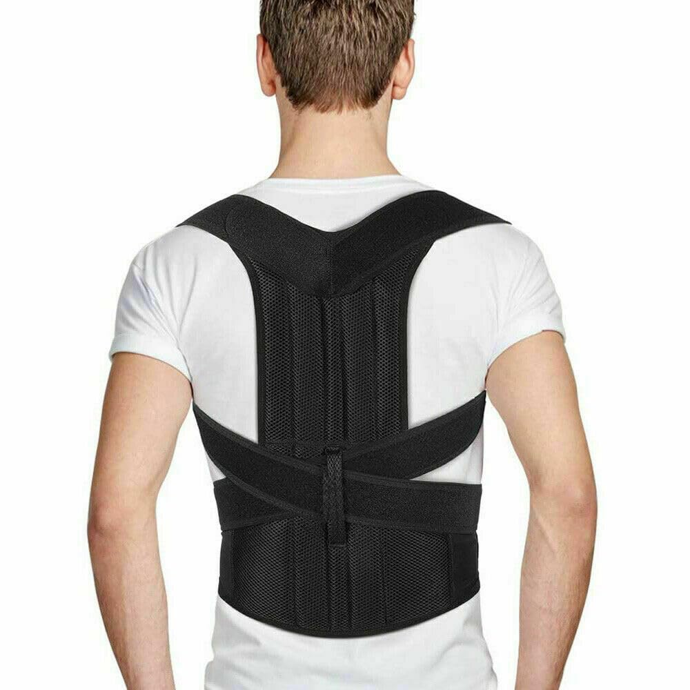 Posture Corrector for Back Pain, Adjustable Lumbar Support Brace for Women and Men, Improves Posture and Reduces Shoulder Pain, Neoprene Breathable and Comfortable, Various Sizes (M) M - NewNest Australia