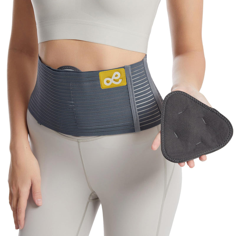 Umbilical Hernia Belt for Men and Women - Hernia Support for Men with 2 Compression Pad (inguinal, femoral, incisional) - Abdominal Binder Post Surgery and Postpartum （L/XL） L/XL - NewNest Australia