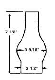 B&P Lamp® 2 1/2 Inch Base by 7 1/2 Inch Tall Clear Oil and Kerosene Lamp Chimney - NewNest Australia