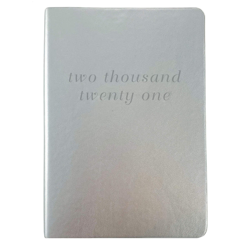 Graphique 2021 Medium Vegan Leather Planner – 5.5” x 8", 18-Month Calendar (July '20-December '21), Cover Reads "Two Thousand Twenty One" – Includes Weekly and Monthly Grids and Space for Notes Two Thousand Twenty One - NewNest Australia