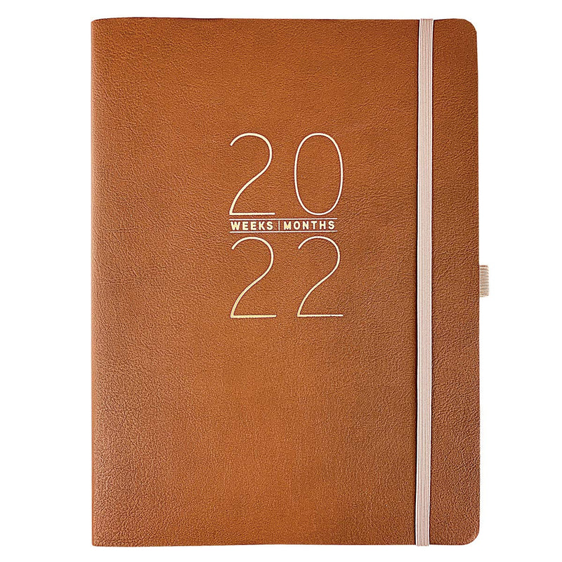 Graphique Designer Planners - 18-Month Dated Calendar - Classic Brown - Vegan Leather Business Monthly Planner with Weekly Agenda & Notes - For School, Work, or Home - Jul 2021-Dec 2022 (8" x 10") - NewNest Australia