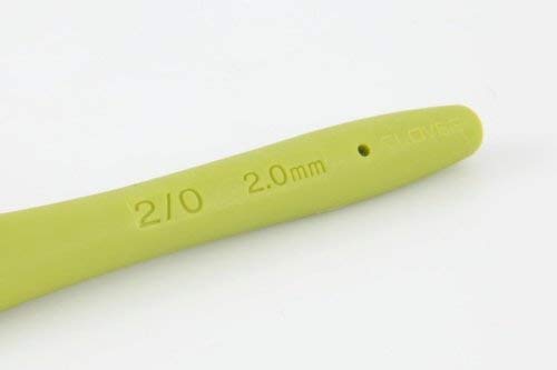 Clover CL1050 Amour Crochet Hook: 2.0mm, Metal, 2mm, Green 2.00mm - NewNest Australia