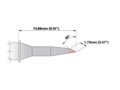 Thermaltronics M6BV350 Bevel 60deg 1.78mm (0.07in) interchangeable for Metcal STTC-047 - NewNest Australia