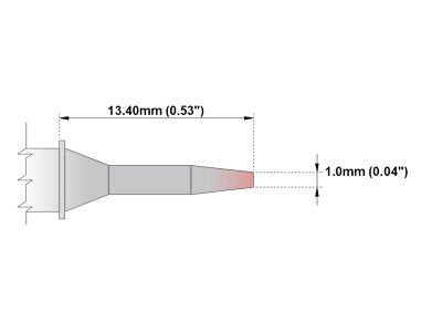 Thermaltronics M6CS151 Conical Sharp 1.0mm (0.04in) interchangeable for Metcal STTC-001 - NewNest Australia