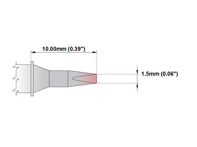 Thermaltronics M8CH177 Chisel 30deg 1.5mm (0.06in) interchangeable for Metcal STTC-838 - NewNest Australia