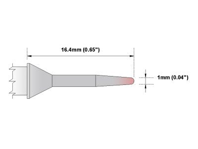 Thermaltronics M7CS154 Conical Sharp 1.0mm (0.04in) interchangeable for Metcal STTC-107 - NewNest Australia