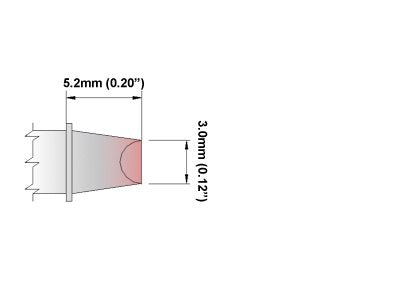 Thermaltronics M8CH181 Chisel 90deg 3.0mm (0.12in) interchangeable for Metcal STTC-813 - NewNest Australia