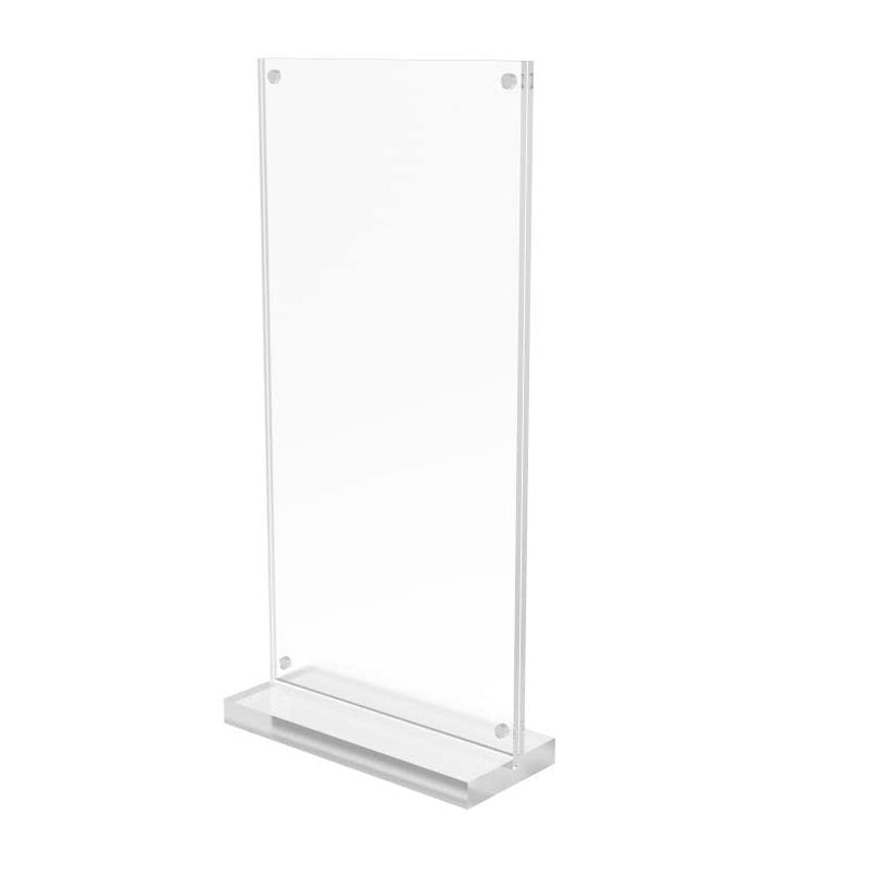 FixtureDisplays® 4 x 9 (Inside Magnet Dims) Acrylic Sign Holder with Magnets, T-Style - Clear19038 19038 - NewNest Australia
