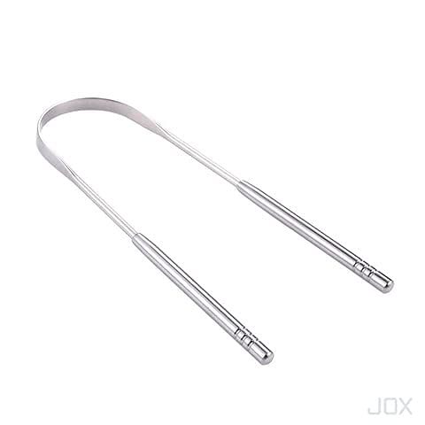 JOX Tongue Scraper Naturally Anti-Microbial - 100% Stainless Steel Tongue scrapers Tongue Care Tool Best Metal Tongue Cleaner and Bad Breath for Adults Oral Hygiene Includes 1 Cotton Bag (1) - NewNest Australia