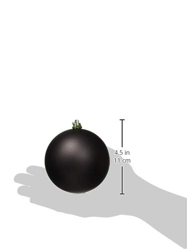 NewNest Australia - Vickerman Drilled UV Matte Ball Ornaments, 4-Inch, Black, 6-Pack 