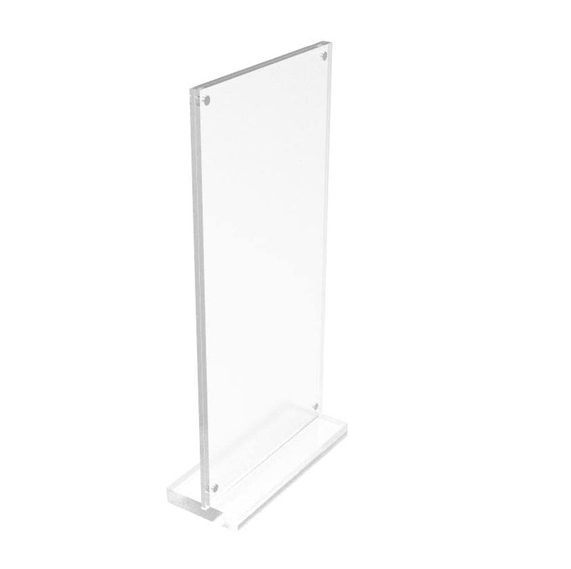 FixtureDisplays® 4 x 9 (Inside Magnet Dims) Acrylic Sign Holder with Magnets, T-Style - Clear19038 19038 - NewNest Australia