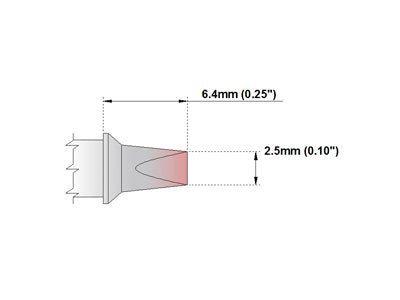 Thermaltronics M8CP200 Chisel 30deg 2.5mm (0.10in) interchangeable for Metcal STTC-836P - NewNest Australia