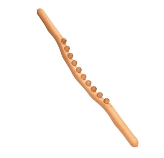 Bounabay Wooden Massage Roller , 60cm Beech Celulitis Wood Massage Tools, Relaxation Relieve Sore Muscles Massager Scraping Stick for Waist Shoulder Back Sculpture 10 Beads - NewNest Australia