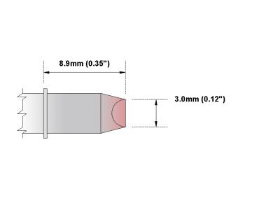 Thermaltronics M8CH180 Chisel 90deg 3.0mm (0.12in) interchangeable for Metcal STTC-803 - NewNest Australia