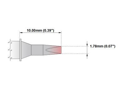 Thermaltronics M6CH176 Chisel 30deg 1.78mm (0.07in) interchangeable for Metcal STTC-037 - NewNest Australia