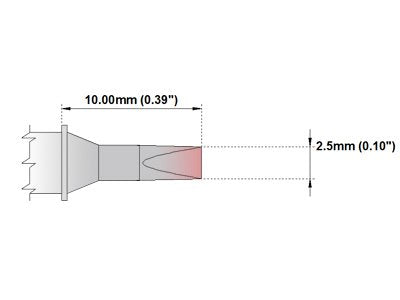 Thermaltronics M7CH175 Chisel 30deg 2.5mm (0.10in) interchangeable for Metcal STTC-136 - NewNest Australia