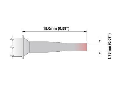 Thermaltronics M8LR403 Chisel 60deg Long Reach 1.78mm (0.07in) interchangeable for Metcal STTC-842 - NewNest Australia