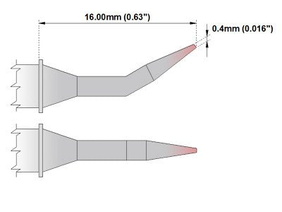 Thermaltronics M8B325 Bent Sharp 30deg 0.4mm (0.016in) interchangeable for Metcal STTC-840 - NewNest Australia