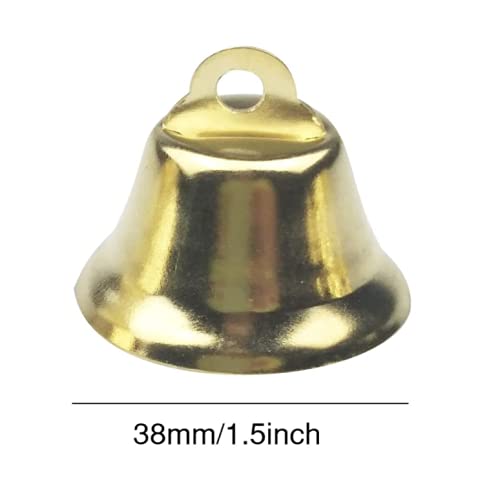 HLLMX 16 PCS Gold Liberty Jingle Bells 38mm/1.5inch Shiny Bells Liberty Bells for Craft Making Wind Chimes and Animal Collar - NewNest Australia