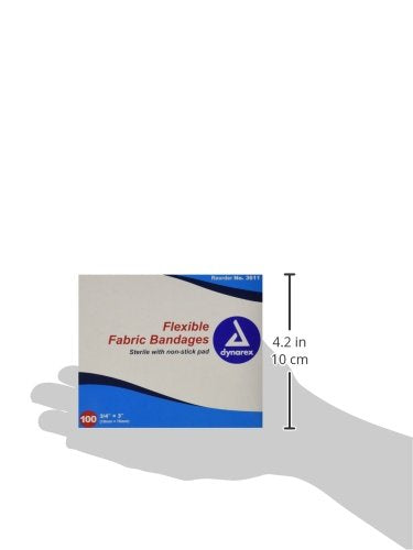 Dynarex Adhesive Fabric Bandage, 3/4 Inches X 3 Inches Sterile, 100 Count 1 - NewNest Australia