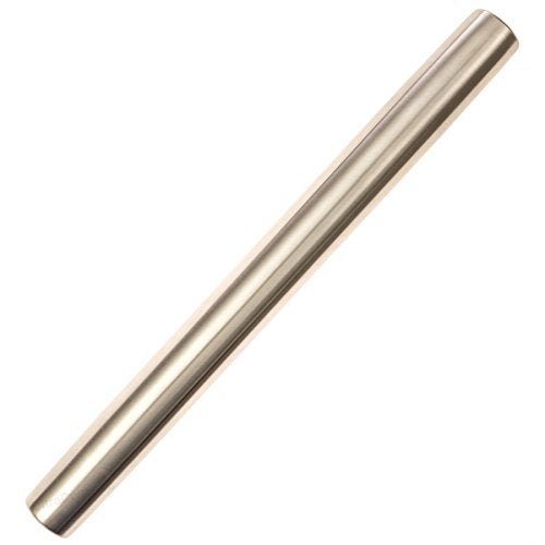 NewNest Australia - Professional French Rolling Pin for Baking - 15.75" Smooth Stainless Steel Metal has Tapered Design Best for Fondant, Pie Crust, Cookie, Pastry, Pasta, Pizza Dough - Chef Baker Roller by Ultra Cuisine Classic 